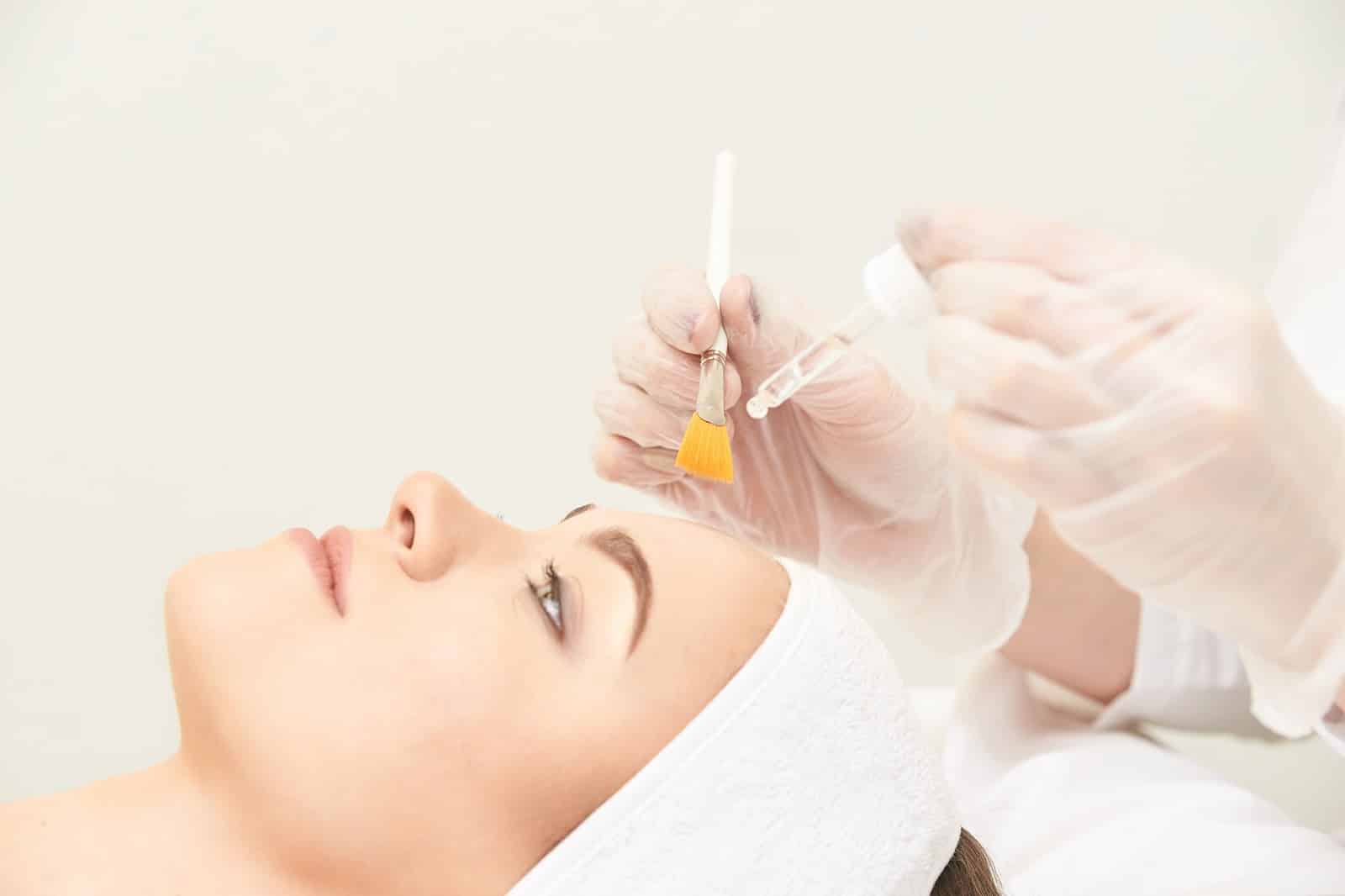 Woman getting beta peel
